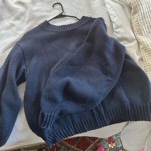 Princess Polly HARMONY KNIT SWEATER NAVY. Size s/m